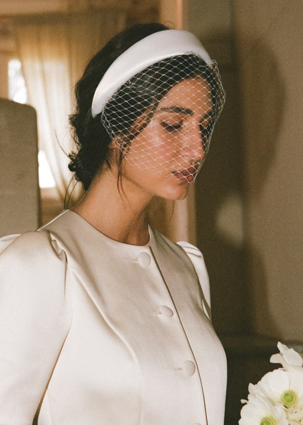 Magnolia Ave - Victoria Headband - White Veil Headband VICTORIA HEADBAND – Magnolia Ave main image 3