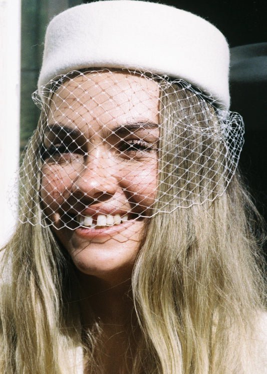 ESTHER NETTED PILLBOX HAT